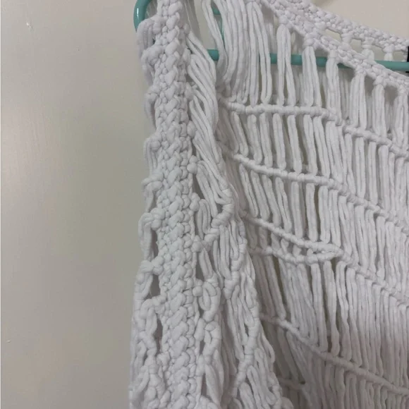 Carbon38 White Crochet off shoulder knit Sweater size M/L - Picture 8 of 14